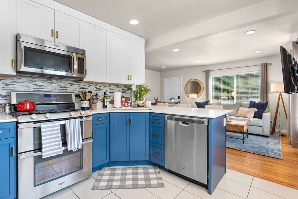 Fully equipped kitchen with modern appliances
