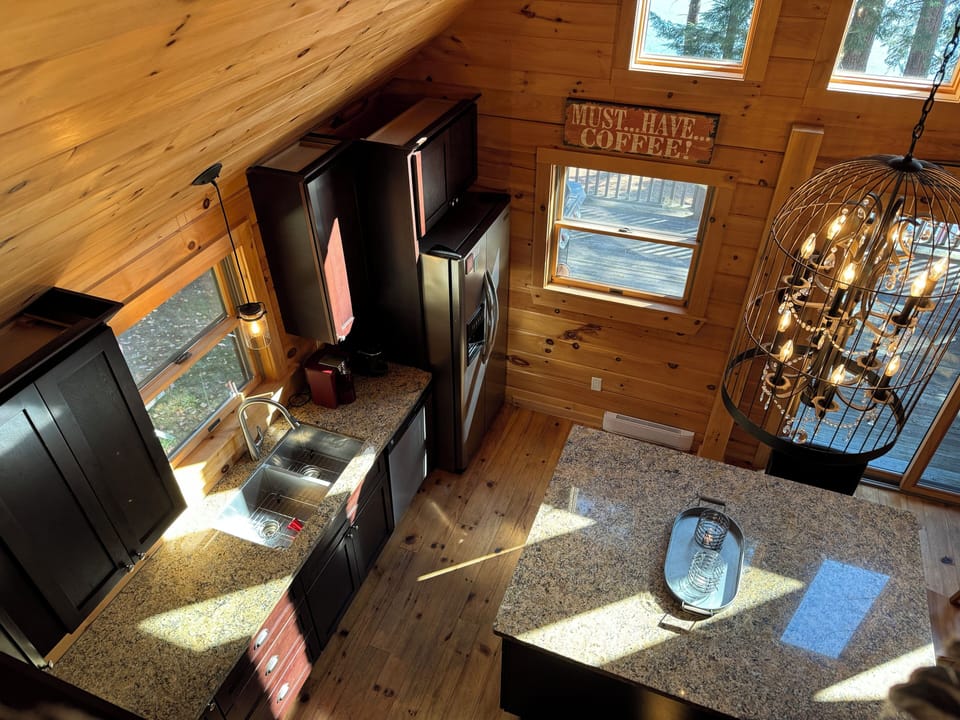 Kitchen, looking down from the loft.