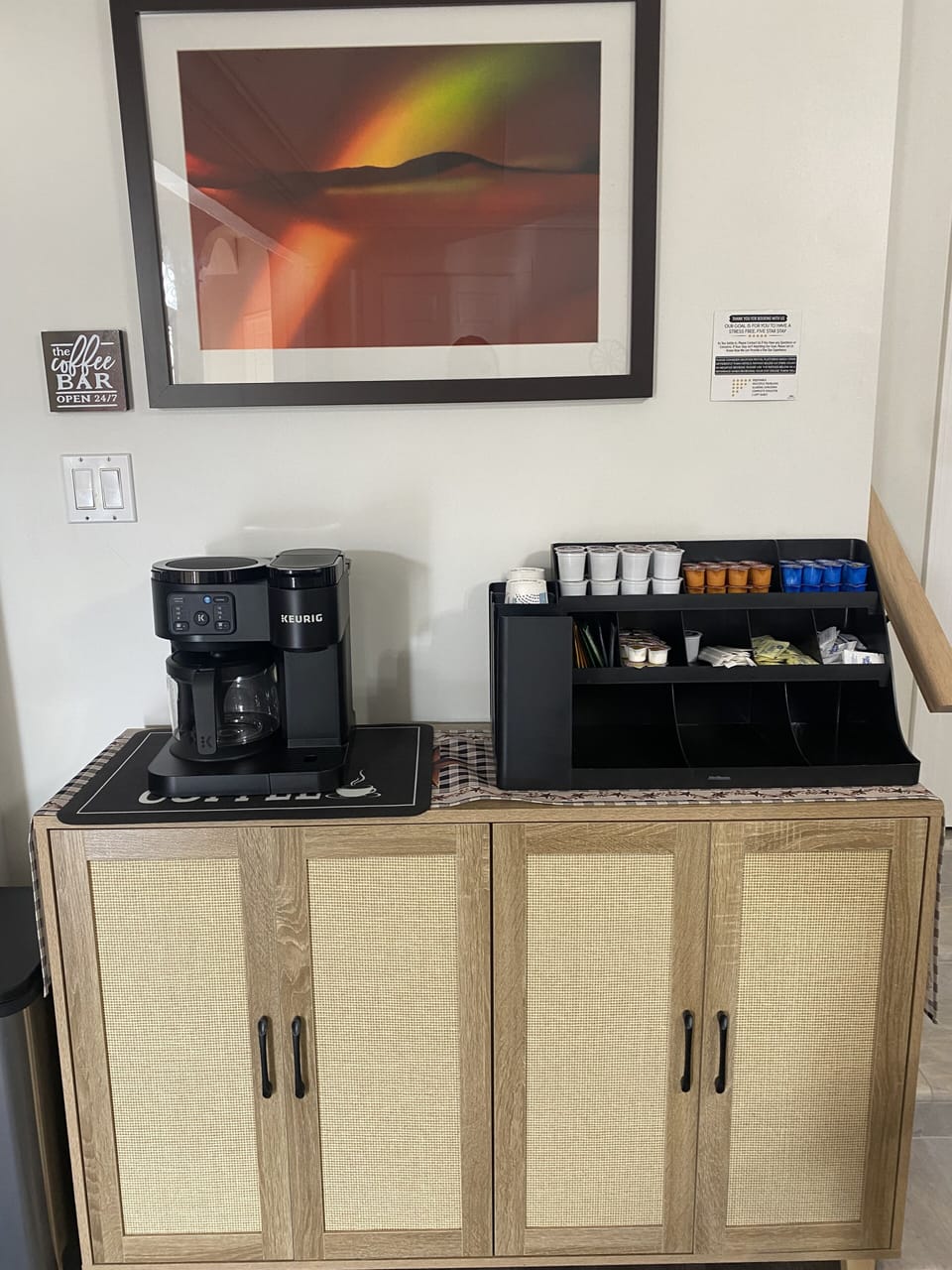 Coffee and tea bar at the Main house
