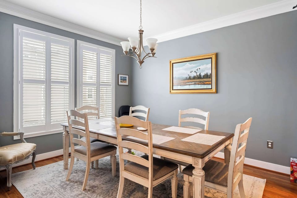Enjoy meals together at the dining table for 6