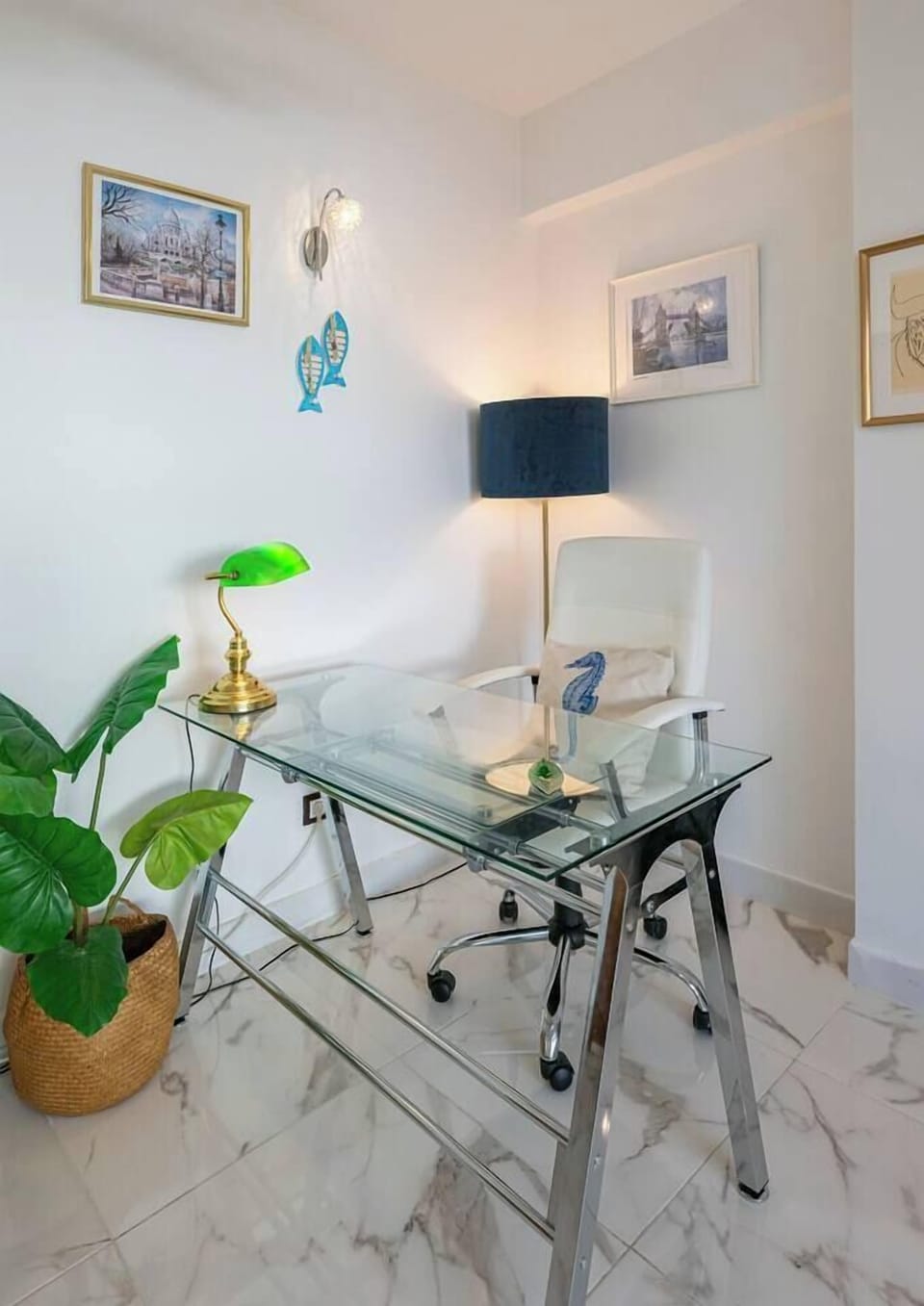 Living Room: Spacious and bright, sofa bed, TV, side table, access to terrace. (9)