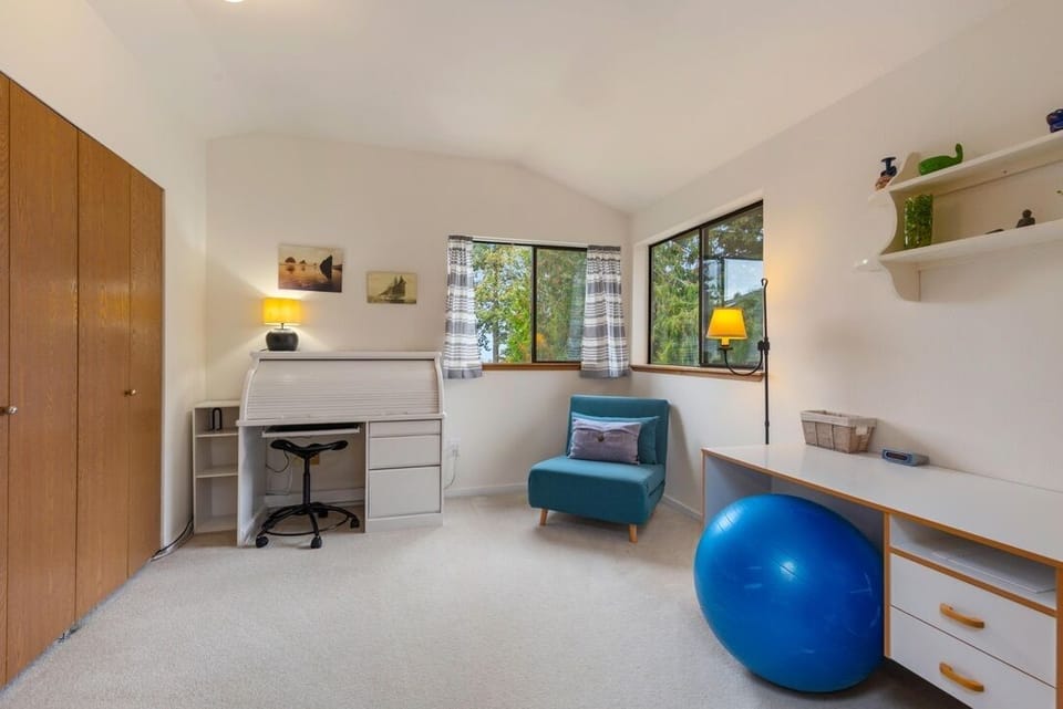 Or use the exercise ball as your chair