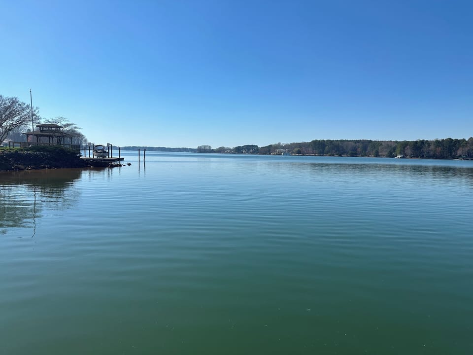 View from community dock just below home