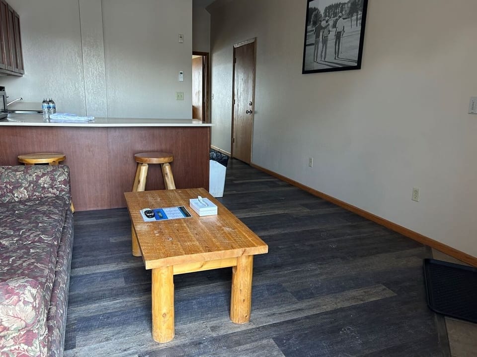 Unwind on the sofa after exploring, with easy counter seating.