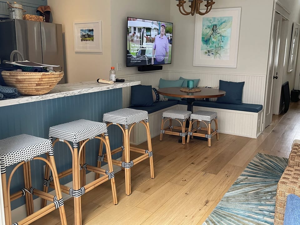 Dining area & living room with WiFi TV