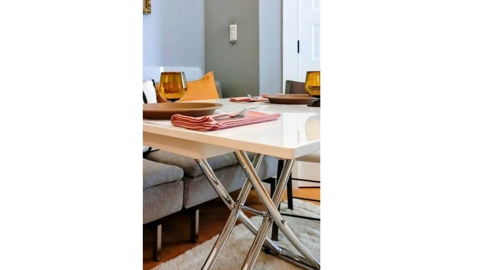 Convertible table — transforms for dining or relaxing in style.