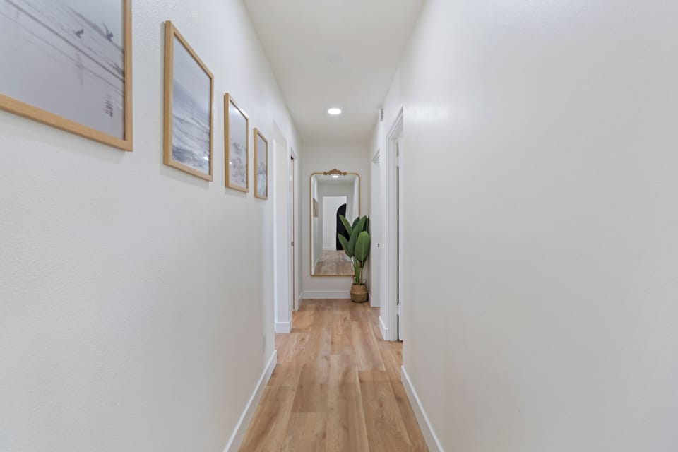 Hardwood flooring.