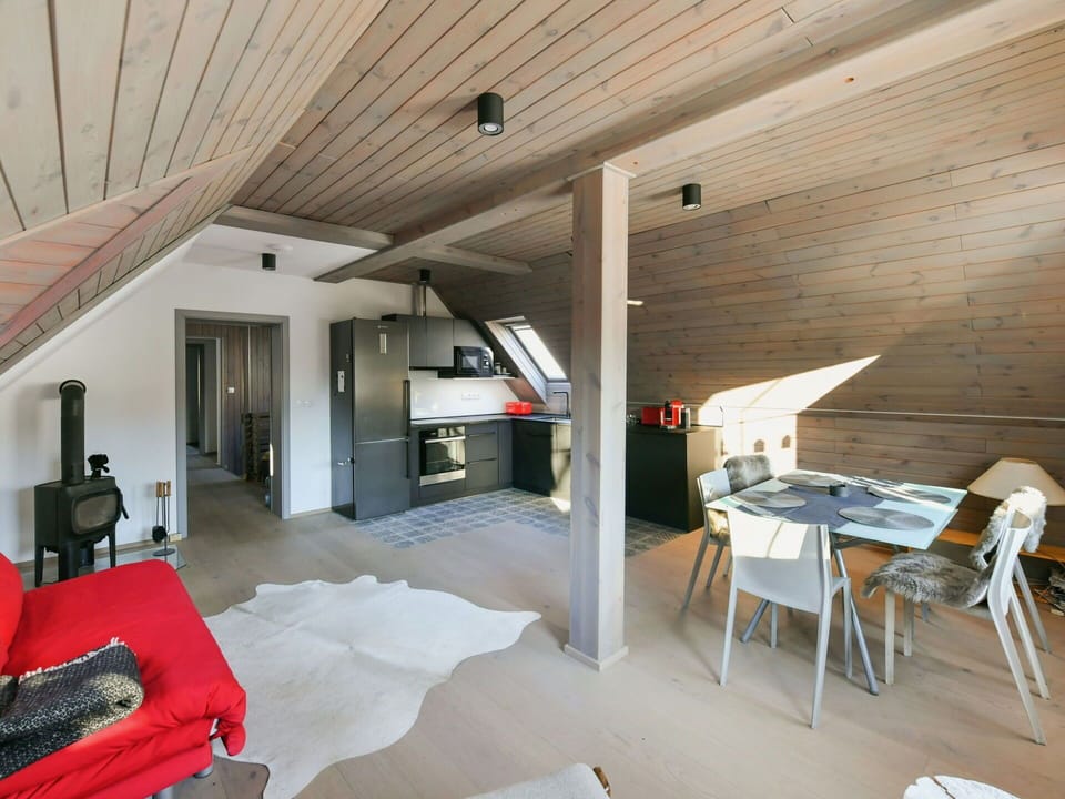 Wood, Flooring, Ceiling, Interior Design, Furniture, Floor, Attic, Chair, Room, Wood Flooring