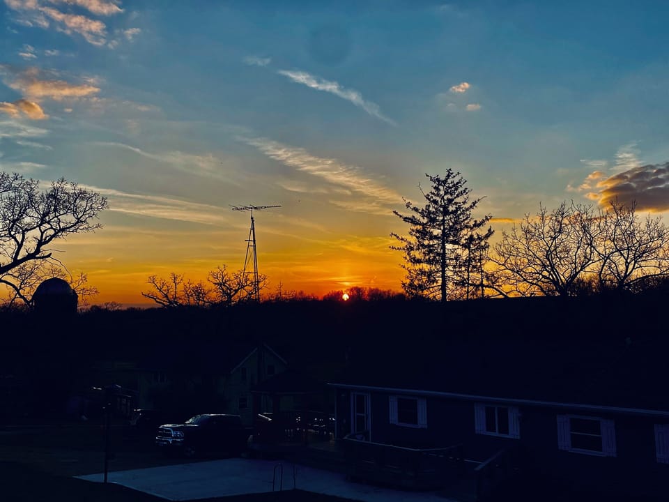 Sunset over the farm