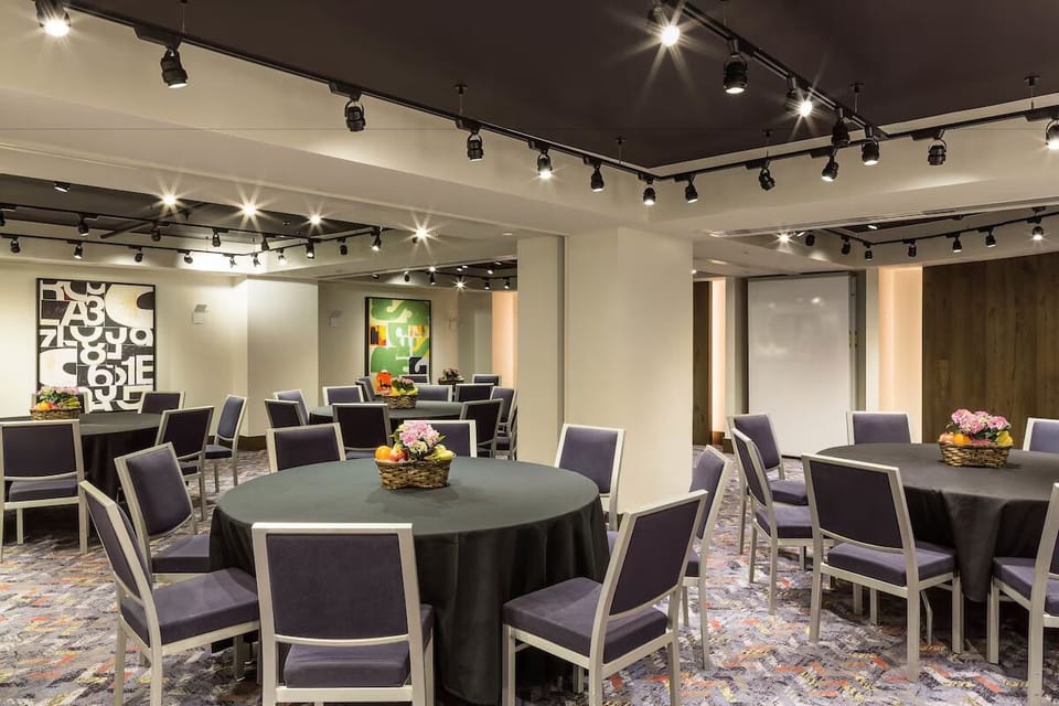 Host gatherings in a flexible, well-lit meeting space.