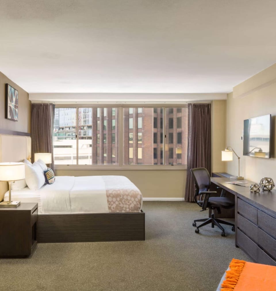 Stretch out in a bright bedroom designed for deep rest.