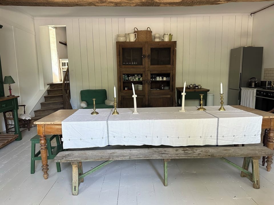 Large family-style kitchen table