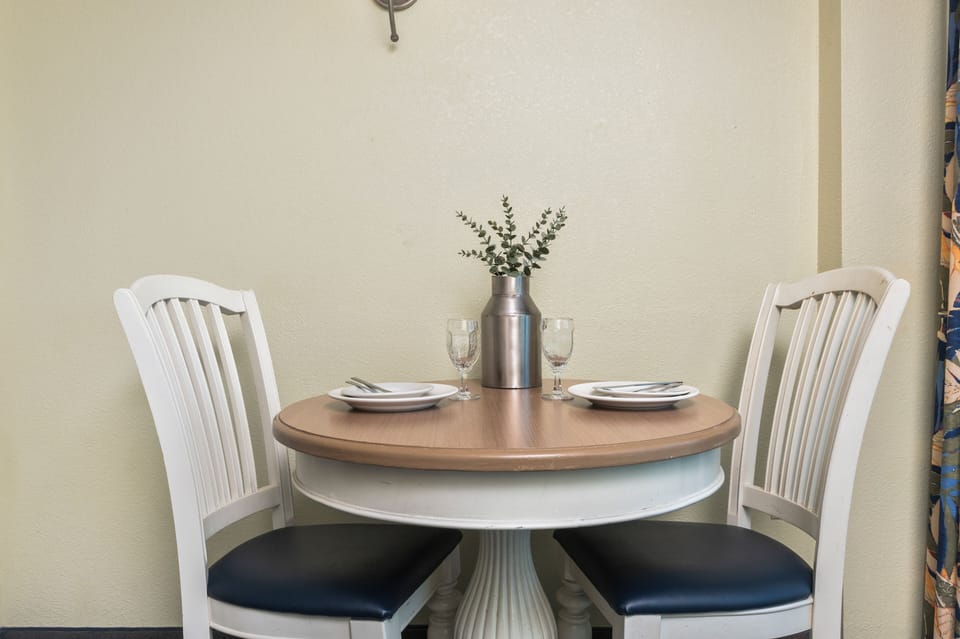 Chic and elegant dining setup for two guests