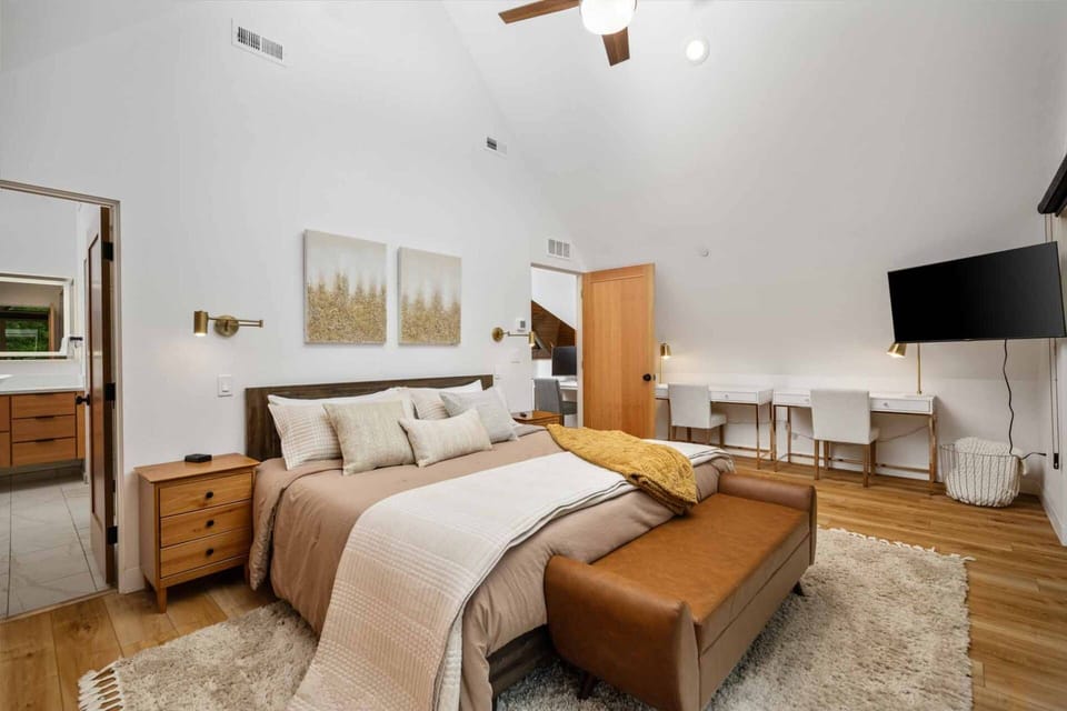 All the beds are updated and incredibly comfortable. Another feature that makes this rental so relaxing!