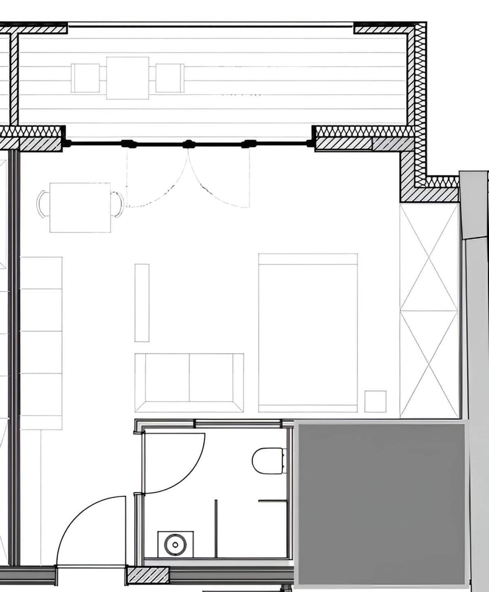 Ein geschickter Grundriss und Anordnung der Wohnung bietet genügend Platz.
