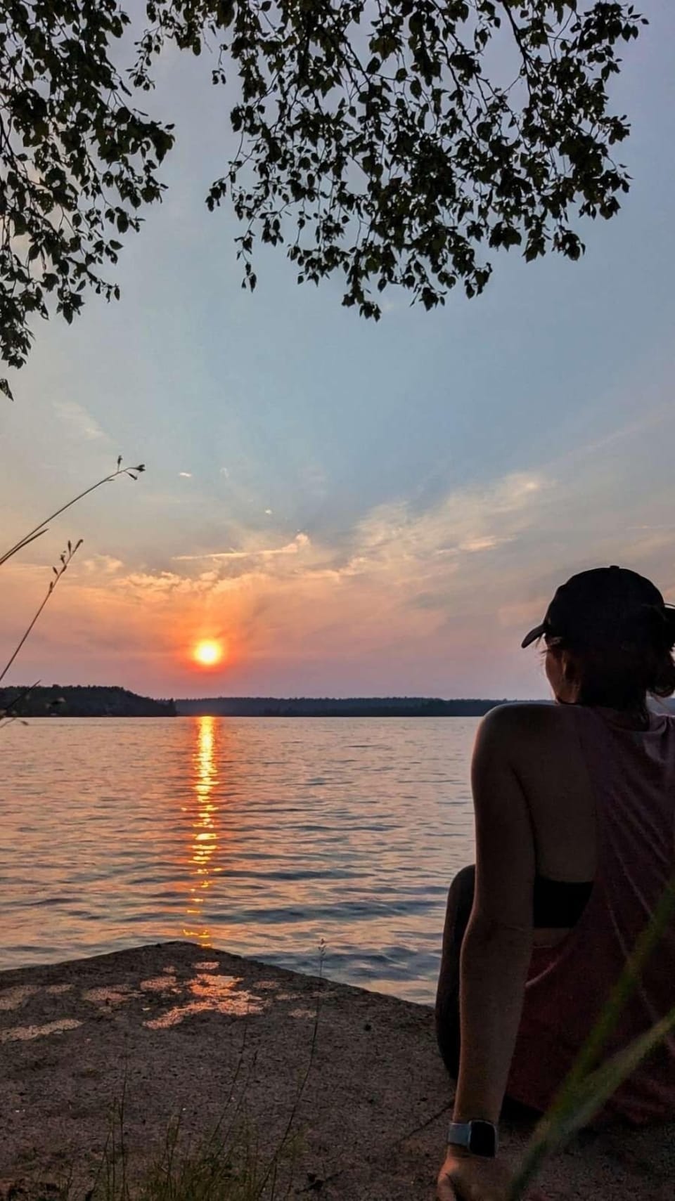 Sunset view from the cabin