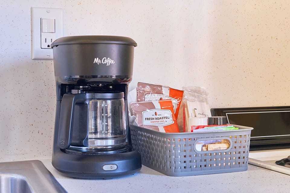 Start your day right with fresh coffee from your own cozy kitchen nook.