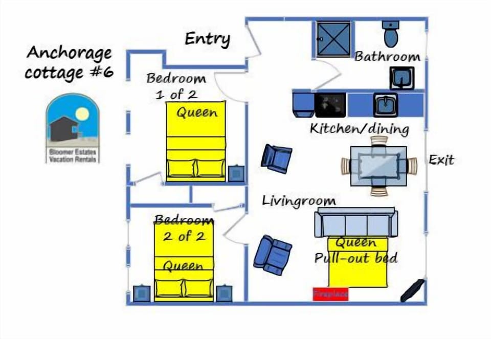 Anchorage Cottage #6 Floor Plan