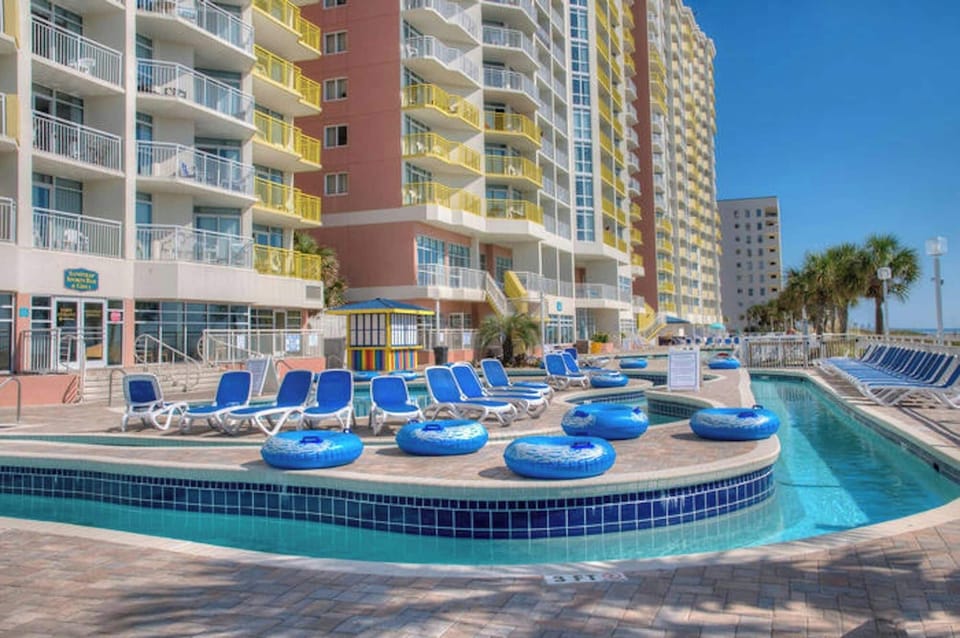 Float around the lazy river on a lazy afternoon.