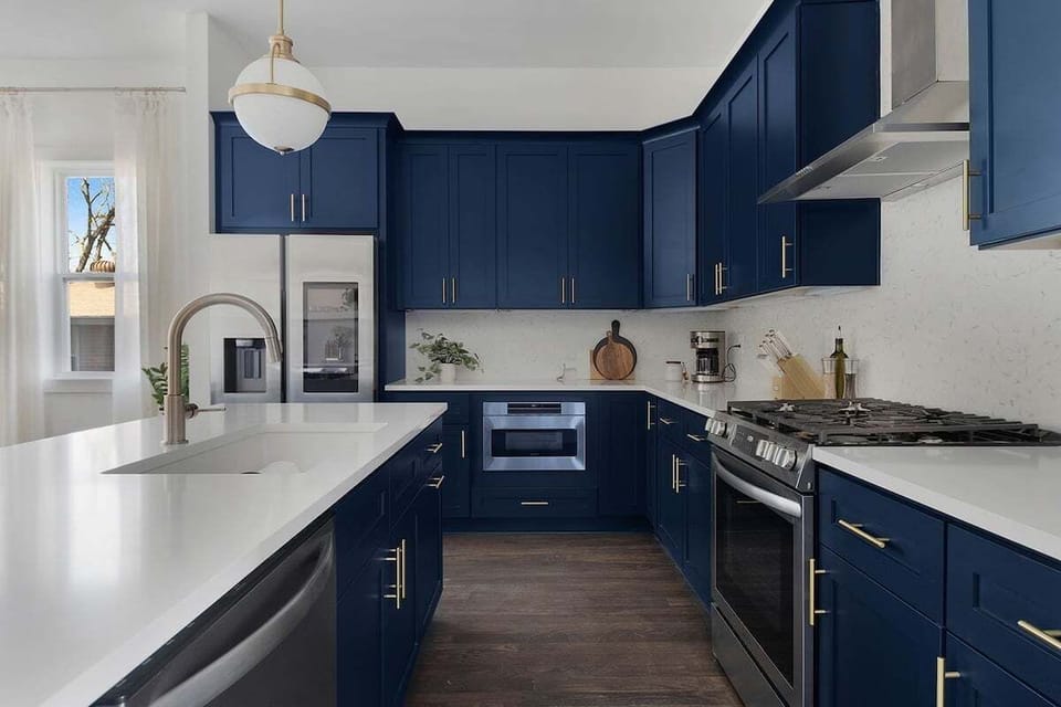 Brand new stainless steel appliances - stove, oven, microwave, and Smart Fridge