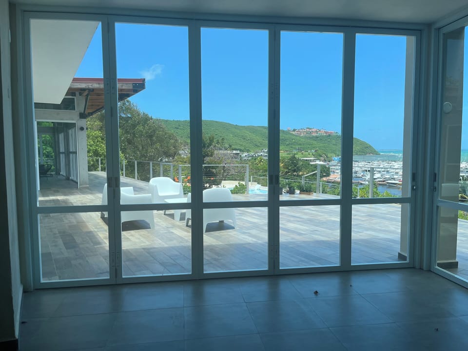 Glass doors that can be fully opened...
