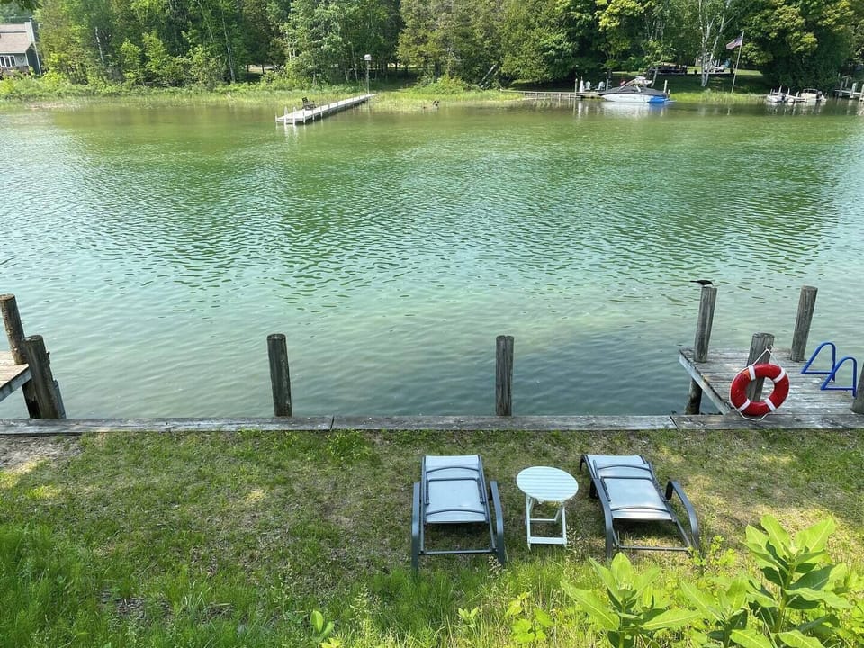 Dock lounge chairs, perfect for getting some sun, reading a book, listening to music, and watching the boats pass by.