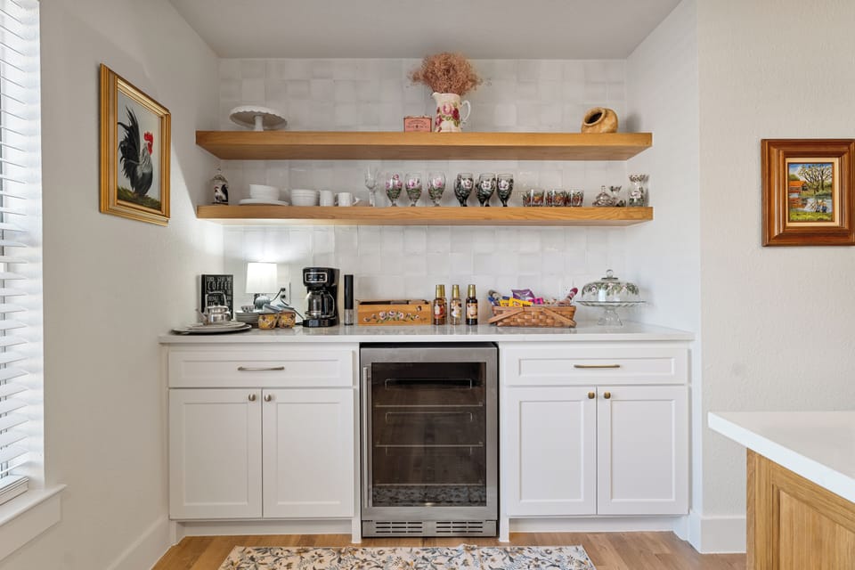 Coffee and wine bar in kitchen