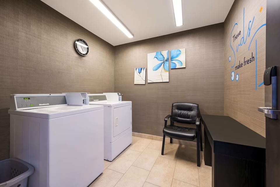 Refresh your wardrobe anytime with convenient on-site laundry machines.