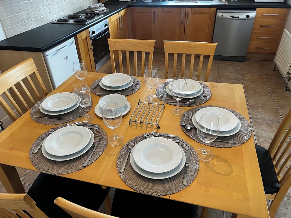 Dining Table and Dinnerware