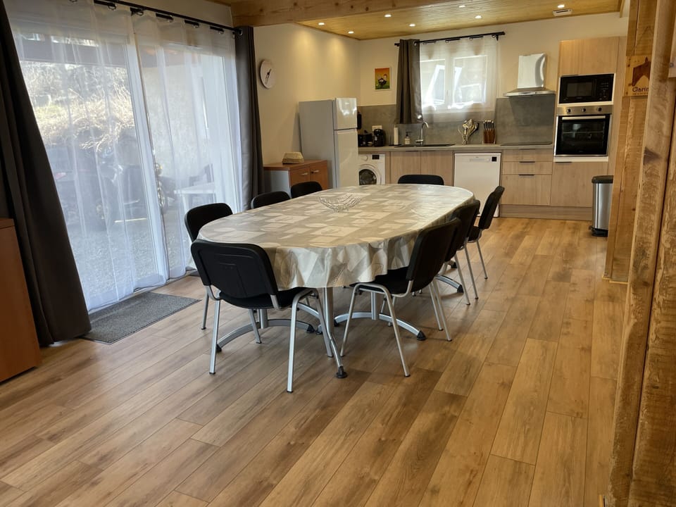 Dining room and kitchen