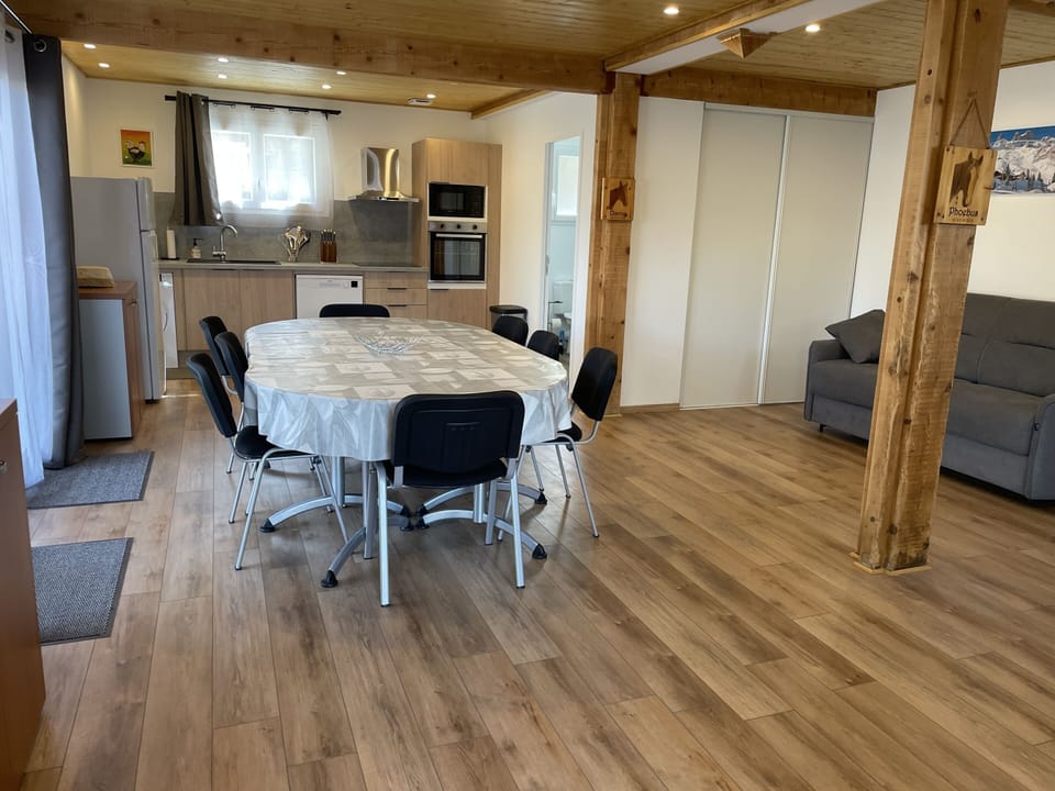 Dining room and kitchen