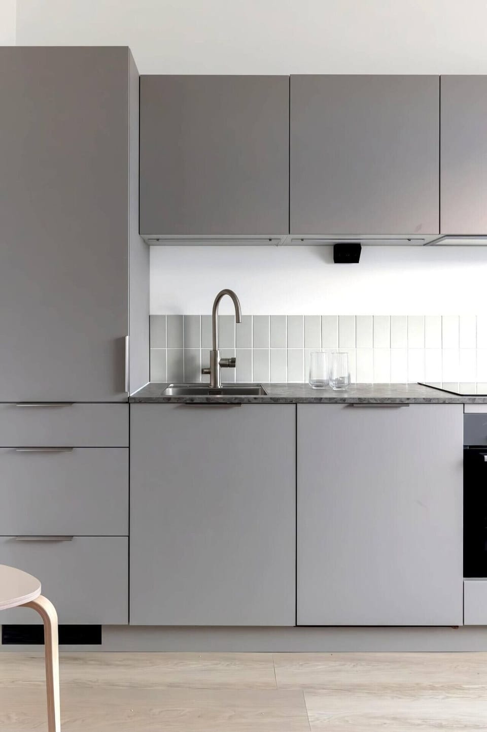 Apartment kitchen with a dishwasher