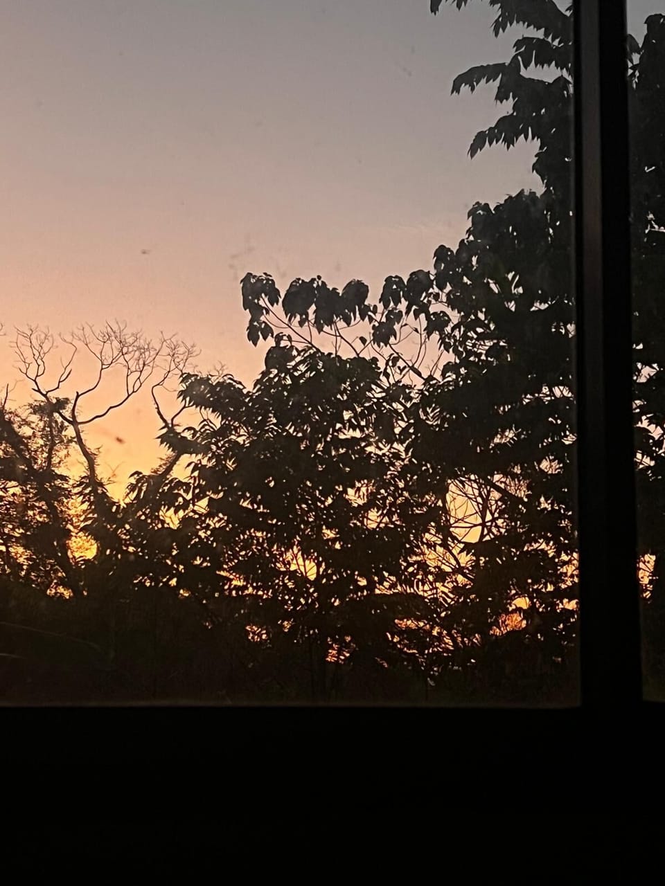 Sunrise view from the east facing bedroom window. 