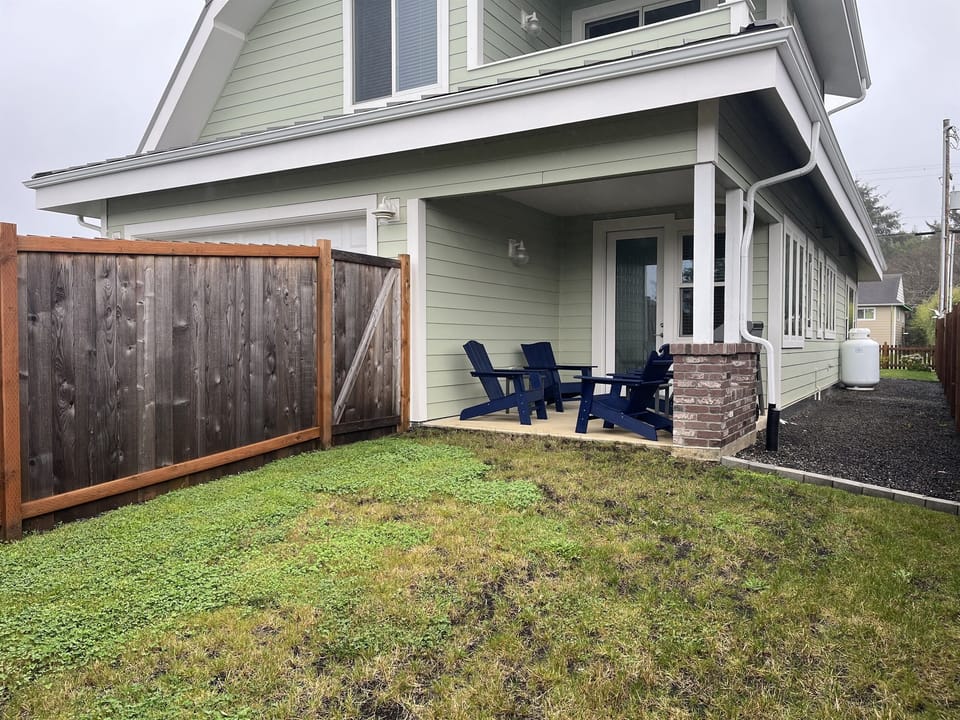 Back patio and yard