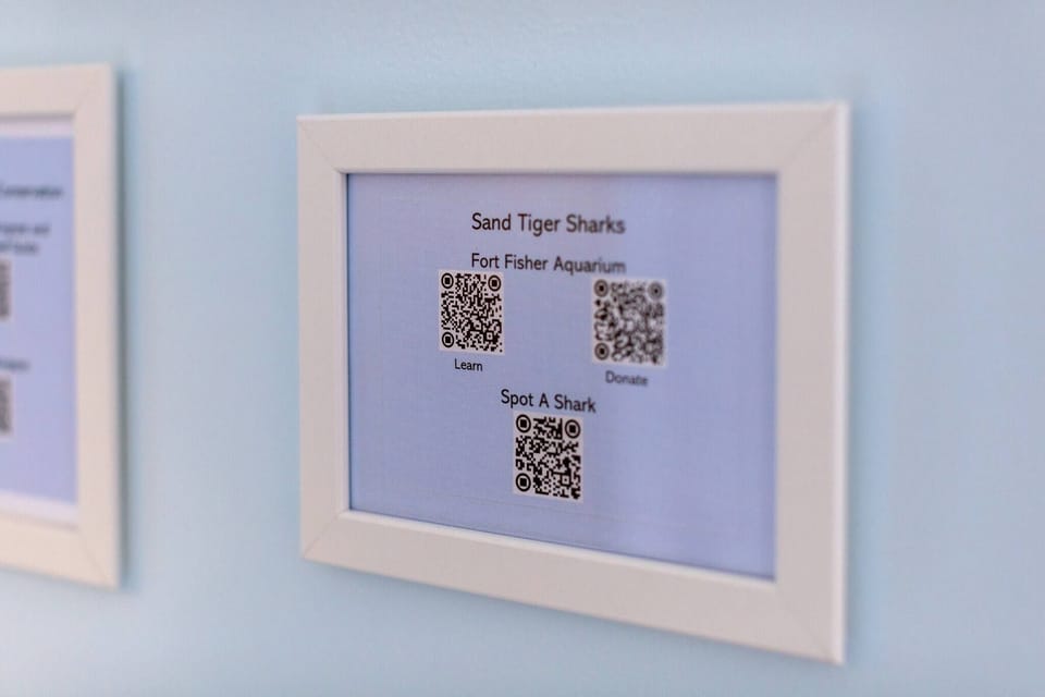 Explore QR codes throughout the home to learn about local wildlife, donate to animal causes, or discover everything you need to know about visiting the nearby Fort Fisher Aquarium. A fun, educational experience at your fingertips!