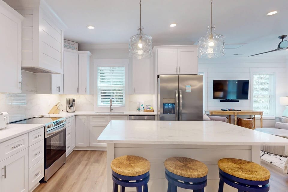 Kitchen is fully stocked with all new appliances