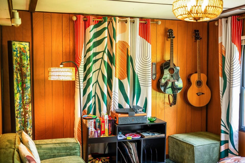 Guitars in the music/karaoke/game room to strum on