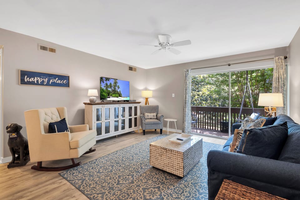 HOST & HOME presents…1659 Bluff Villa! Nestled in Sea Pines, this second-floor villa offers easy access to the beach and South Beach Marina.