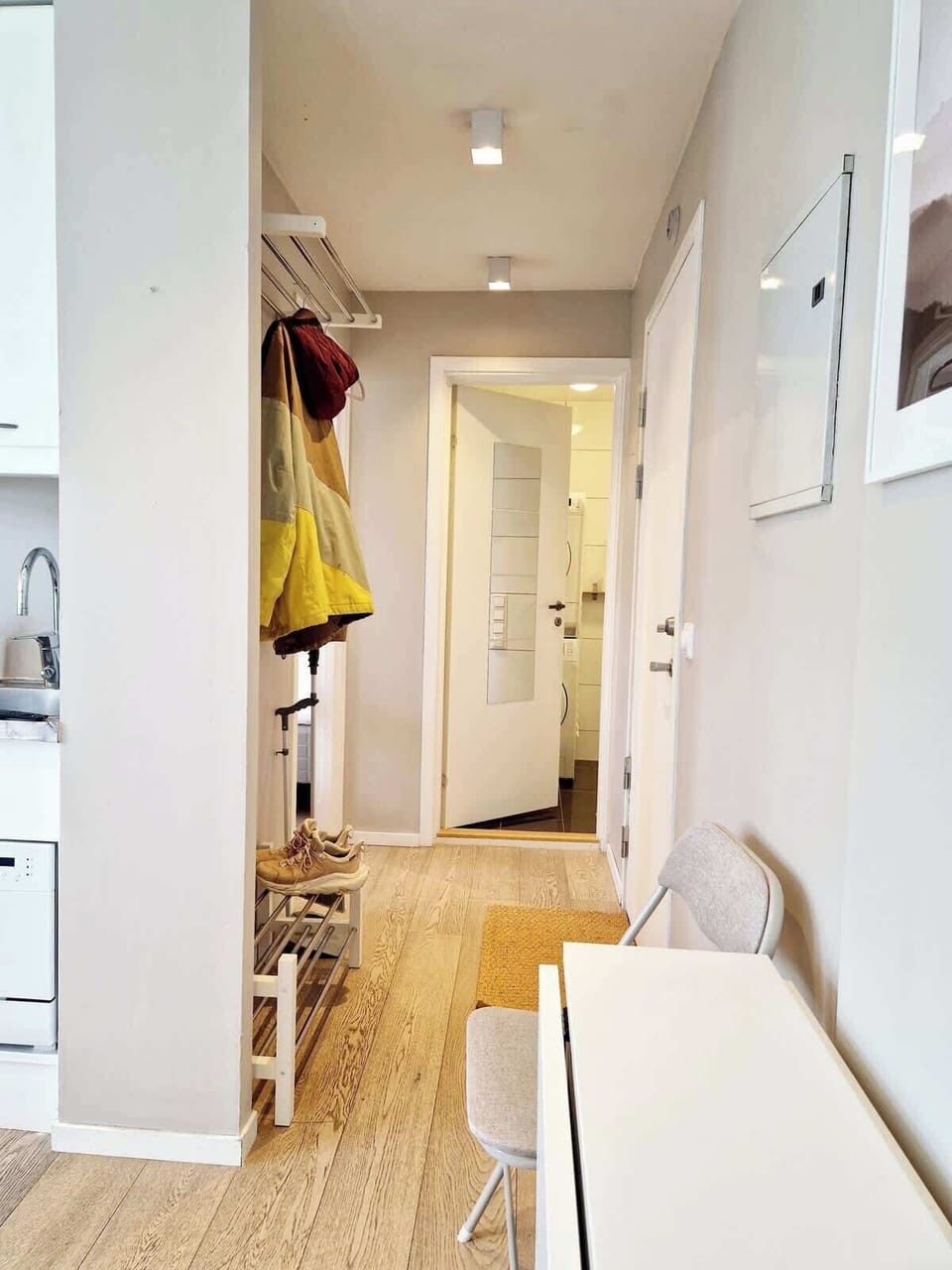 The entrance area seen from the living room.