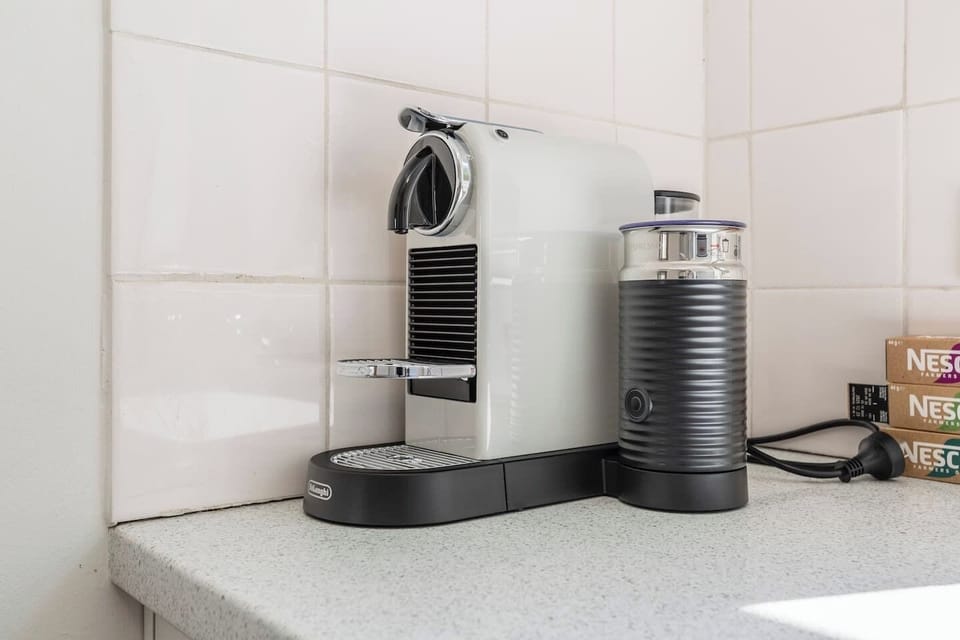 Your morning brew is effortless with an at-home Nespresso machine—just bring your own pods.