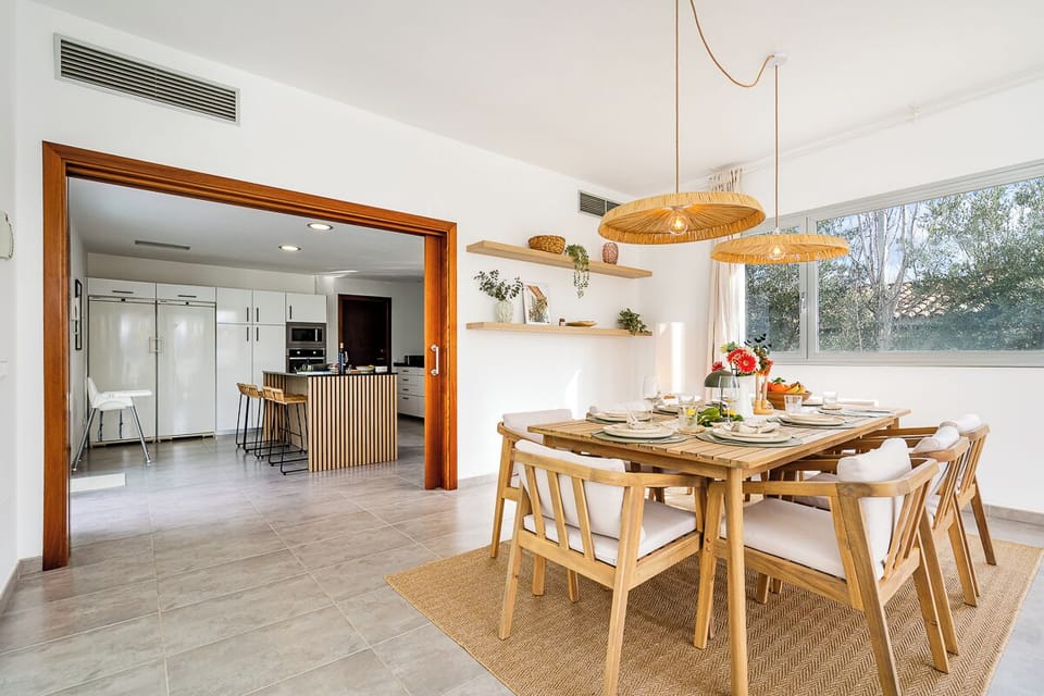 Dining room and kitchen
