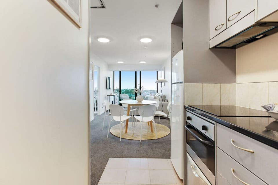View from the entry into the apartment looking towards the living areas.