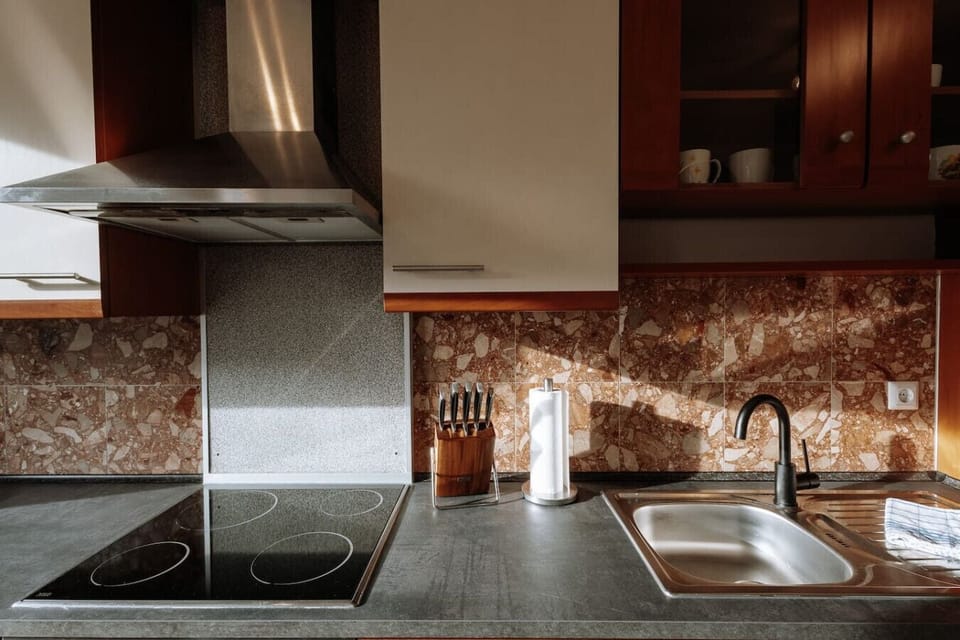 The kitchen is equipped with all essential utensils.