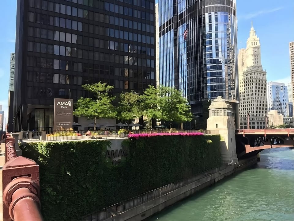 Stroll along the riverwalk and savor iconic city energy.