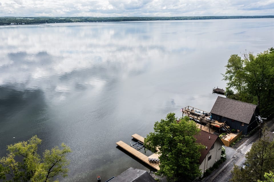 This is lake life at its finest—soak in wide-open views and private waterfront access.