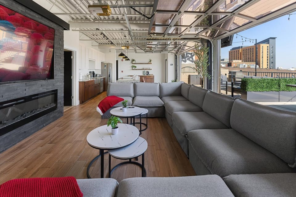 98 in tv with large couch