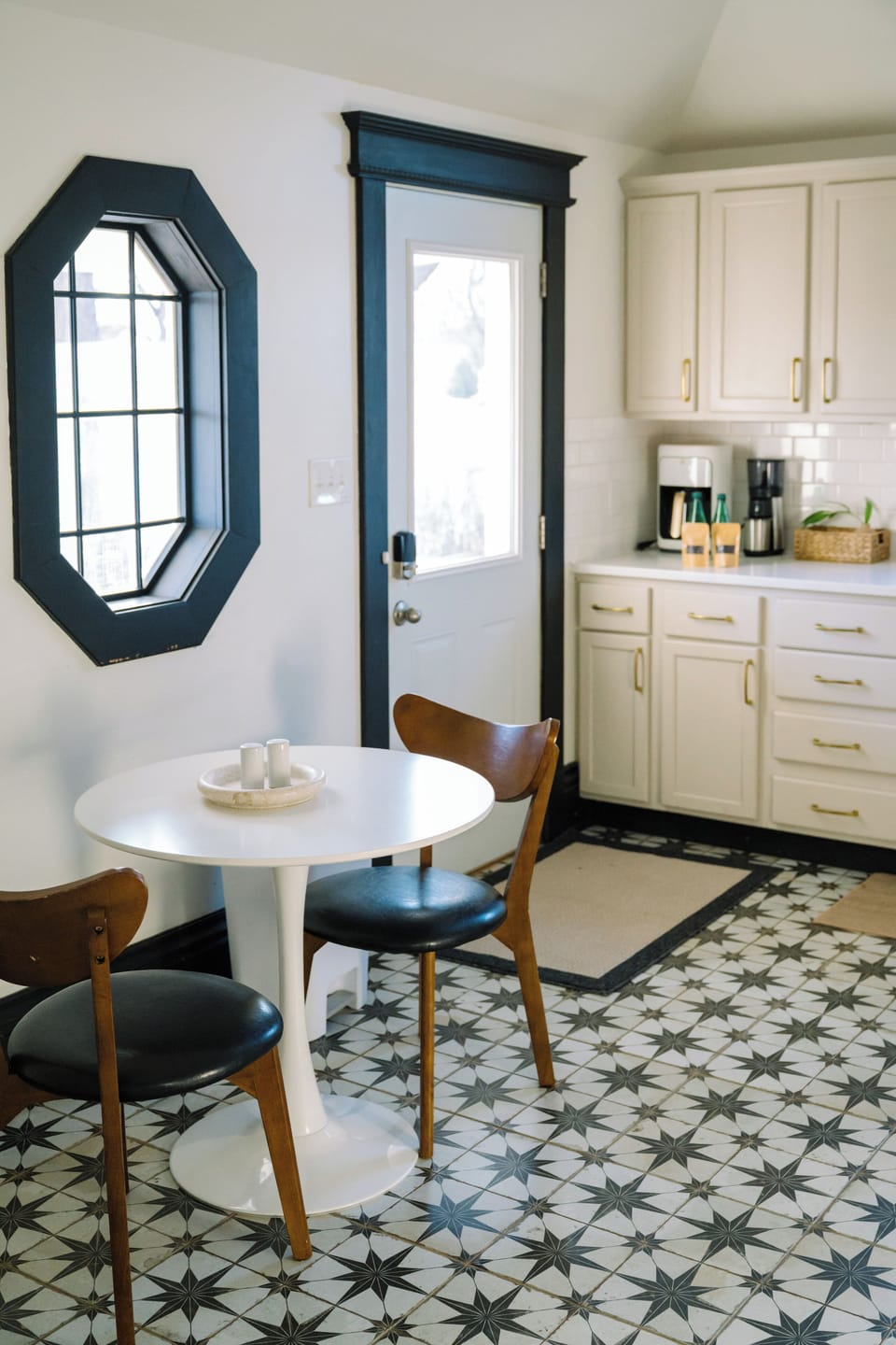 Breakfast table in kitchen
