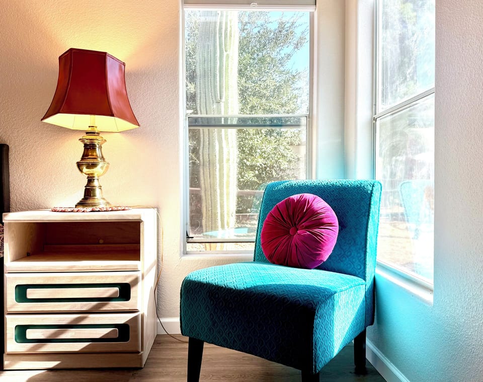 Revel in the sunshine with a good book and a cuppa.