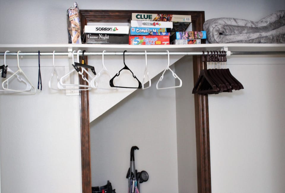 Fun games located in Primary Bedroom closet