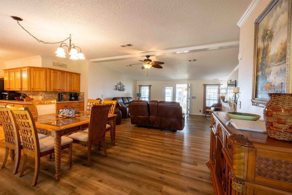 Open dining room / living room / kitchen